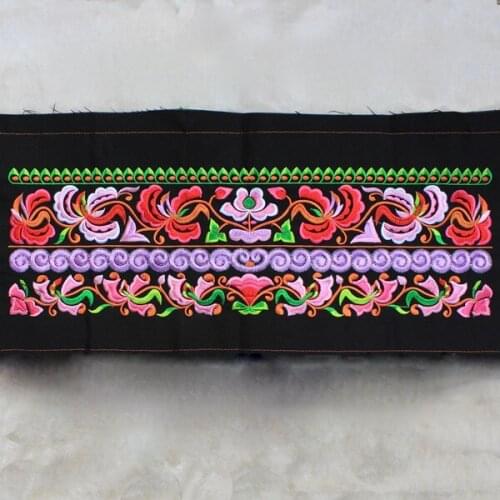 Miao cross stitch crochet fabric embroidery patch dress shoes bag applique trim ethnic tribal nepal thai indian boho DIY hmong