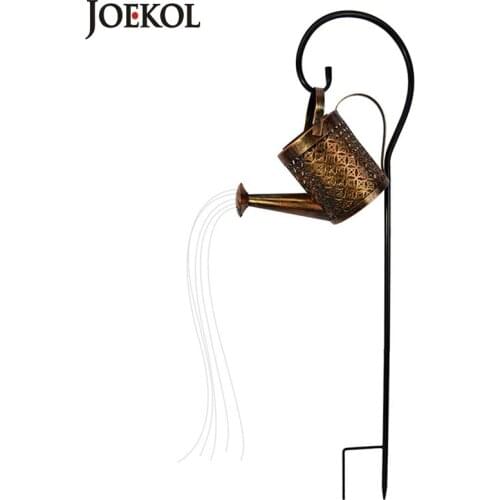 Outdoor Solar Stars Garden Art Light Gardening Watering Can String Hollow-out Iron Shower LED Lights Lamp Home Garden Decoration