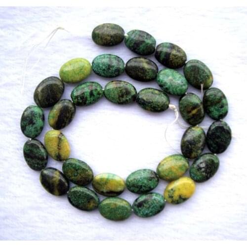 Yellow green Jasper Oval Shape 10*14mm Loose Beads For Jewelry Making DIY Bracelet Necklace Earrings