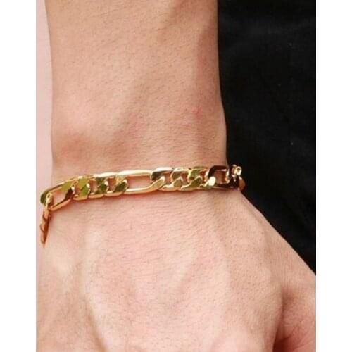 Gold Color Hip Hop Chunky Thick Miami Curb Cuban Bracelets Bangles Punk Metal Twisted Rope Chain Bracelet Jewelry Gift
