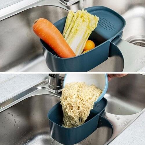 1PC Kitchen Sink Strainer Drain Fruit Vegetable Drainer Filter Tools Storage Rack Cup Shelf Basket Sink Kitchen Sponge L2G6