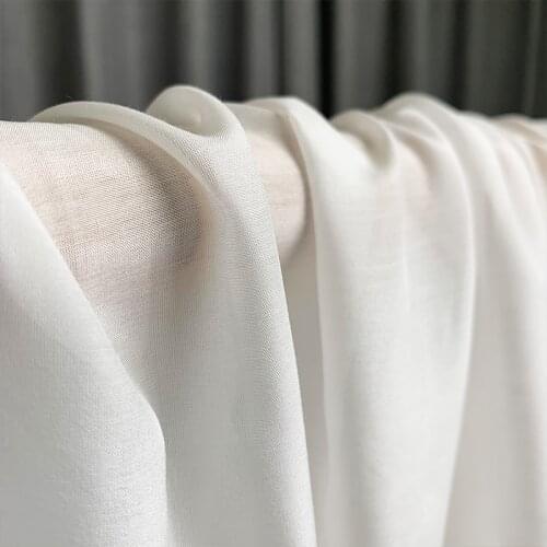 10 Meters Silk Cotton Voile Fabric 30% Mulberry Silk 70% Cotton 140 Cm 55'' Width Off White Color Small Wholesale