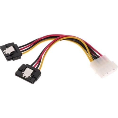 1x Molex to Dual SATA Power Adaptor Cable 4pin to 15pin Cord For HDD Hard Drive