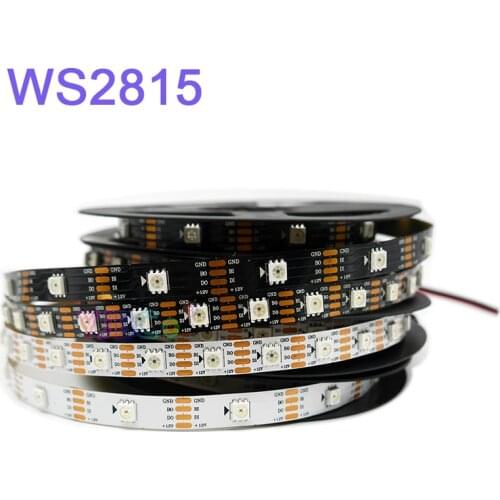 5m/Lot WS2815 DC12V (WS2812B/WS2813) RGB LED Strip Light Individually Addressable Dual-Signal 30/60/144 Pixels/Leds/m