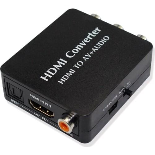 HDMI to RCA Audio Converter Support SPDIF Coaxial Audio NTSC PAL Composite Video HDMI to 3RCA Adapter for TV/PC PS3 Blue-ray