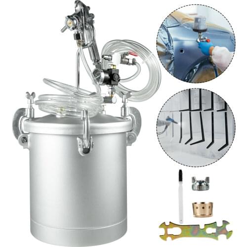 10L Pressure Pot Paint Spray Gun Tank 3mm Lacquer Automotive House Paint Powder Coating Machine