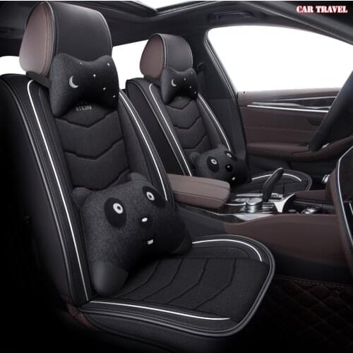 CAR TRAVEL flax car seat covers For renault captur duster logan fluence 2013 kadjar megane laguna auto accessories seat covers