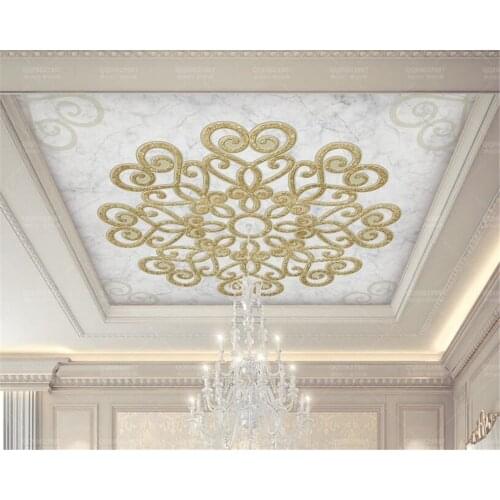 Beibehang Custom wallpaper murals European marble texture golden pearl ceiling ceiling wall wallpaper for walls 3 d wallpaper
