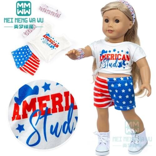 Clothes for doll fit 43-45cm American doll accessories Shiny casual wear Sportswear