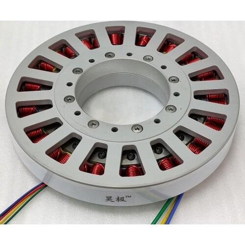 480W Large Hollow Shaft Ultra-low Speed Disc Brushless DC Motor Motor Flat and Thin Multipole with Hall
