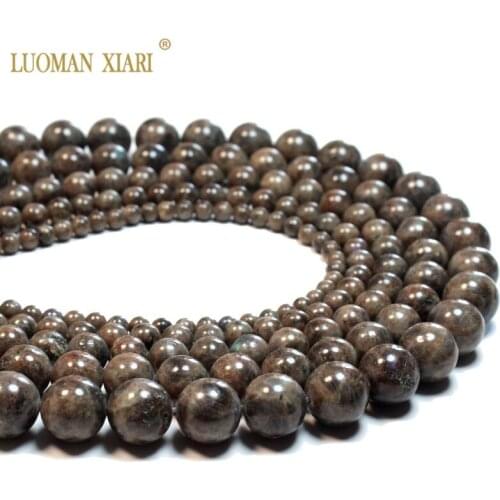 Top 100% Natural Rare Coffee color Labradorite Round Natural Stone Beads For Jewelry Making DIY Bracelet Necklace 4/6/8/10/12mm