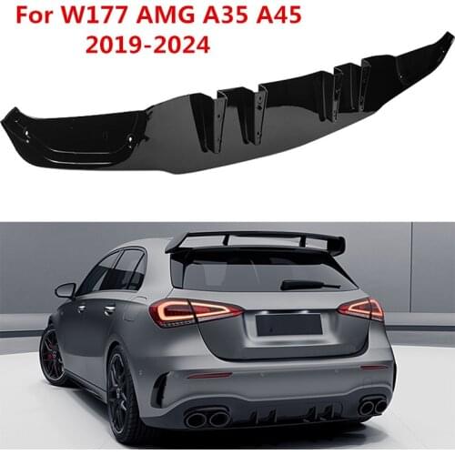 For Mercedes Benz W177 AMG Hatchback Sedan A35 A45 2019-2024 Rear Bumper Lip Splitter Diffuser Guard Protector Cover Body Kit