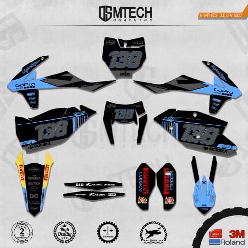 DSMTECH Customized Team Graphics Backgrounds Decals 3M Custom Stickers For KTM 2017-2019 EXC 2016-2018 SXF 022