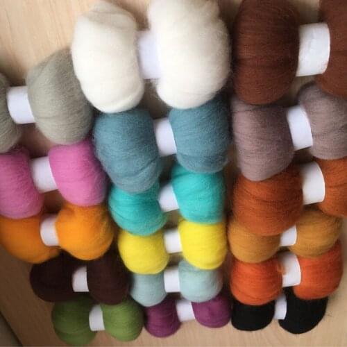 Needle felting DIY roving felt 100% merino wool fiber mix color 10g/17pcs/lot