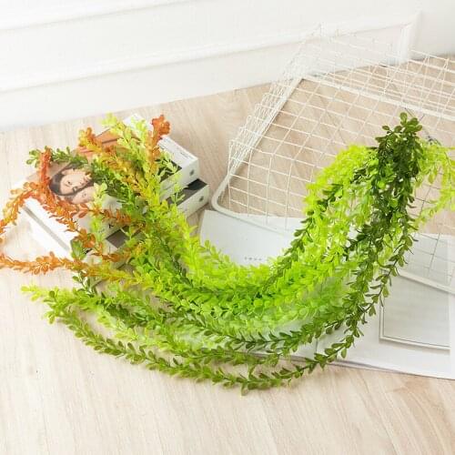 Artificial Plant Grass Green Fake Plants Leaf Hanging Vine Fern Flower For Home Decorative Grass Persian Decor Simulation Plant
