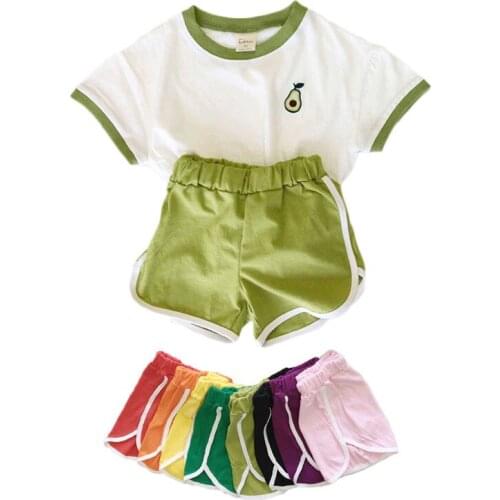 Newborn Baby Boys Set Cute Fruit Pattern Print Boy Girl Tops T-shirts+shorts Pants Outfits 2pcs Summer Baby Set