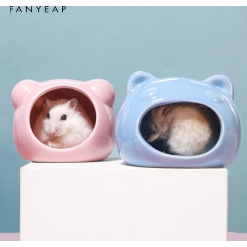 Creative Ceramic Hamster Nest Ceramic Food Pot Small Hamster Nest Summer Cooling Hamster Supplies