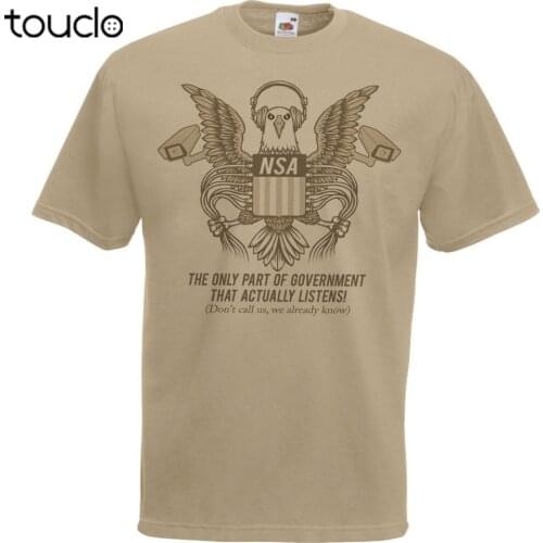 Summer Brand Adults Casual Tee Shirt Mens Khaki Nsa T-Shirt Funny Us Government Secret Service Spoof Tshirtfitness Tshirt