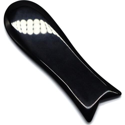 Jade Gua sha Board Natural Black Obsidian Guasha Body Massager Stone Scraper Beauty Tool