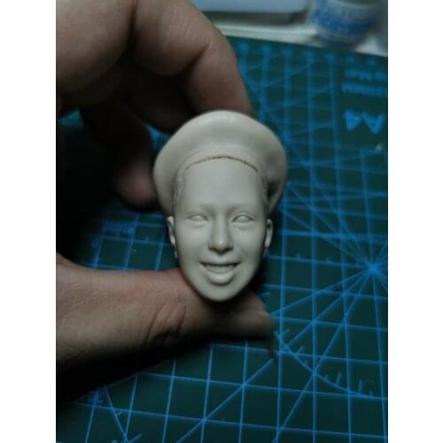 1/6 Scale Japanese Girl Women Knight Unpainted Head with Hat For Toys Gifts Collections DIY