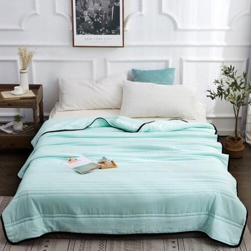 Soft Sanding Summer Quilt Solid Color Air conditioner Summer Cool Duvet King Queen Size Comforter