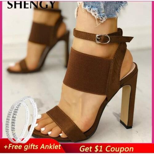 New Women Summer Sandals Gladiator 9cm Female Fish Mouth Exposed Toe High-Heeled Sandals Ankle Strap Ladies Party Wedding Shoes