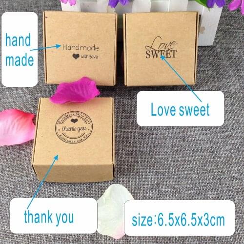 100PCS Kraft Brown Gift Box Blank gift Paper Packing boxes For Jewelry/crafts/handmade love sweet thank you box