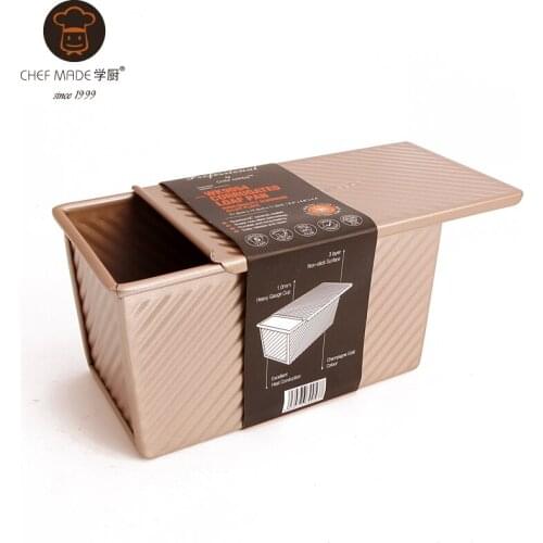 CHEF MADE 250g 300g 450g Toast Mold Toast Box Box with Lid Non-stick Pan Cake Toast Home Kitchen Accessories Baking Tools