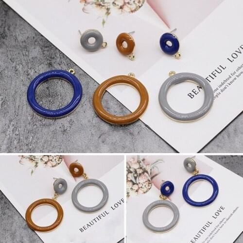 Simple and versatile color-preserving alloy dripping round basic earrings earrings DIY earrings earrings accessories materials