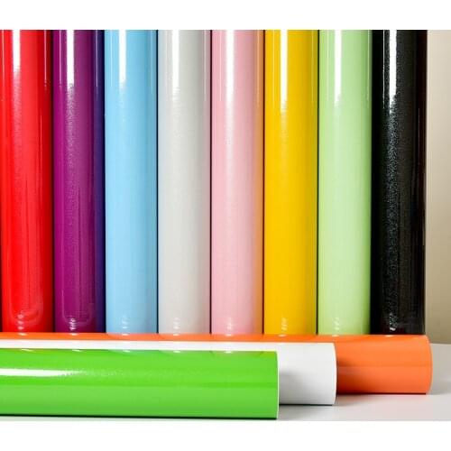 Self Adhesive Wallpaper Modern Solid Color Living Room Bedroom Kitchen Wardrobe Cabinet Door PVC Waterproof Wall Sticker Decor