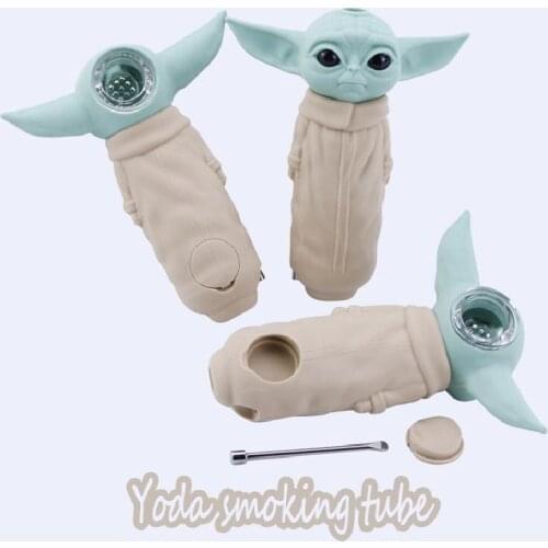 Star Wars Baby Yoda Tobacco Smoke Pipe Pipe Aluminium Cigar Pipe Heat Resistant Cigarette Pipe Smoking Accessorie For Adult Bong