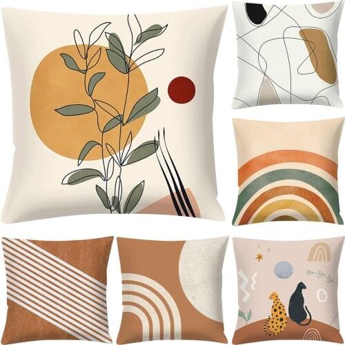 Geometric Leaf Flower Cat Desgin Cushion Cover Pillow Case Car Home Sofa Decor Throw Pillowcase Decorative Pillowcases