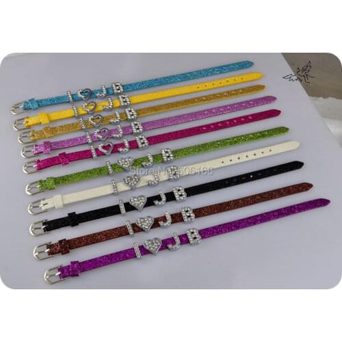 I Love JB Justin Bieber Belieber Super Star Glitter Spark Leather Bracelet Slider Crystal Letters DIY Wristbands
