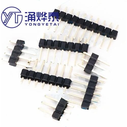 YYT 20PCS 2.54mm single row pin 180 degree straight pin straight pin 1*2/3/4/5/6/7/8/10/12/15/20/40P gold-plated high quality