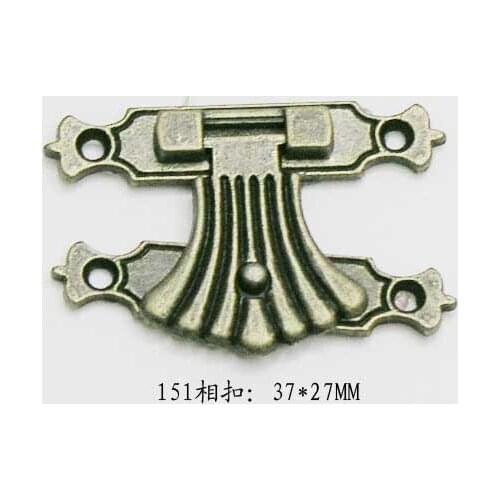 10Pcs 37*27MM zinc alloy buckle hasp hasp wooden wine box with lock Buckle Antique Padlock Hardware