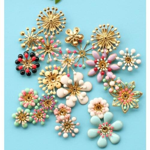 10pcs Shiny chrysanthemum Wedding Embellishment Metal buttons Crafts bag shoes button DIY Sewing Accessory Decorative buttons