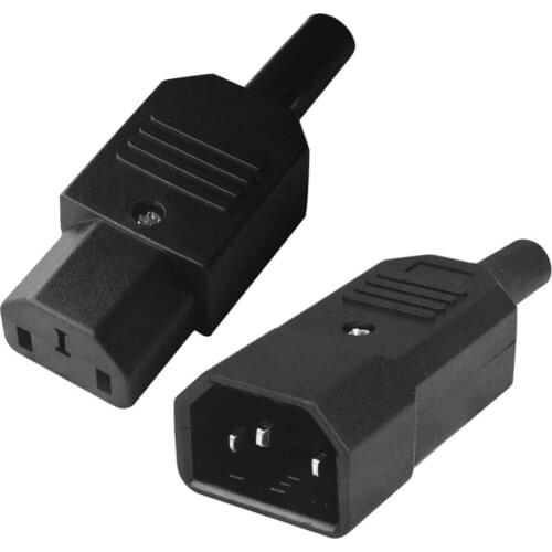 10 Pieces 3Pin AC Power Plug 250V IEC 320 C14 Power Socket Male Plug + Female Jack Power Adapter