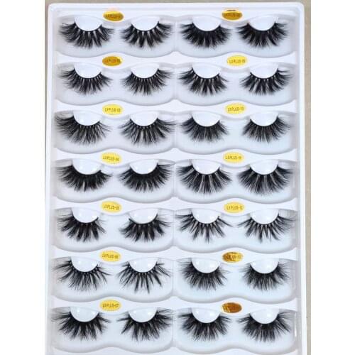 20 Pairs Mix 3D Mink Lash Bulk Fluffy Messy 25mm 5D Thick Long Eyelashes Wholesale Makeup Sets Natural Soft Dramatic Lashes