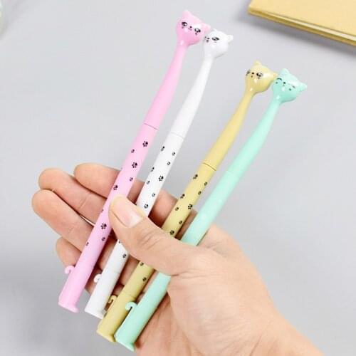 36 pcs Creative Cute High-footed Cat Neutral Pen Learning Stationery Cartoon Quality Signature Pen Factory Selling Wholesale