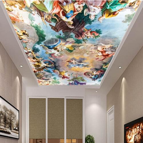 Living Room Ceiling 3d wallpaper painting wall vinyl flooring Luxury home improvement corridor Ceiling floor 3D mirror wallpaper