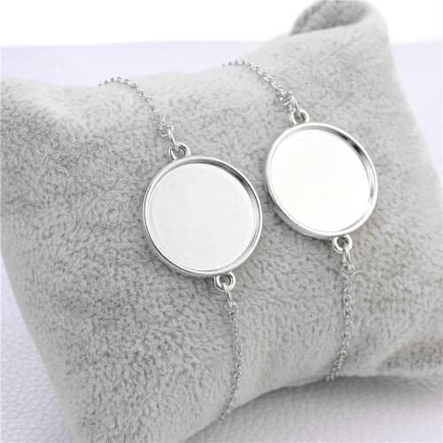 4pcs/lot Bracelets DIY Making Accessories 20mm Round Blank Cabochon Bracelet Base Trays For Women Jewelry Handmade Findings
