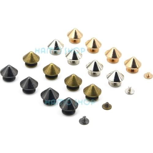 5pcs Cone Rivets Spikes Studs Metal Punk Rock For DIY Leathercraft Scrapbooking Shoes Belt Cap Bag Tags Clothes Accessories