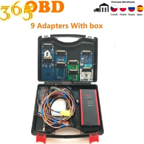 IPROG V85 V84 Porgrammer With Box IR MB Adapter/CAN-BUS Adapter/Kline Adapter/PCF79xx Adapter/RFID Adapter/5 Probe Adapters