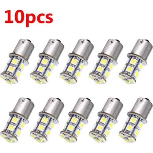 10pcs/lot Amber Yellow Car led Bulb 1156PY BAU15S 13 5050 SMD LED Lamp DC12V 1056 7507 PY21W RY10W S25 Auto Turn Signal Lights