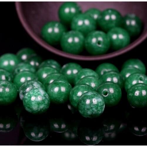 Natural Green Jades Stone Beads Round Loose Spacer Beads For Jewelry Making DIY Bracelet Handmade 6/8/10/12mm