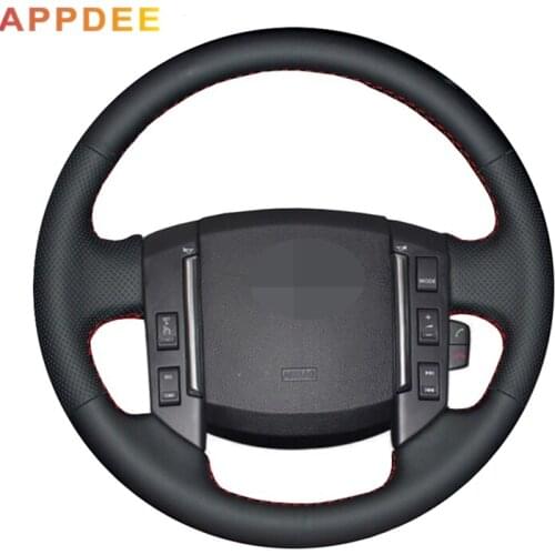 Handsewing Black Artificial Leather Steering Wheel Covers for Land Rover Freelander 2 2007 2008 2009 2010 2011 2012