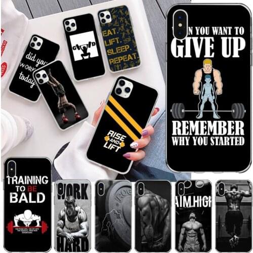 Bodybuilding Gym Fitness Phone Case Cover for iPhone 11 pro XS MAX 8 7 6 6S Plus X 5S SE 2020 XR cover