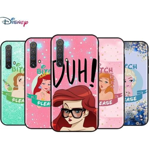 Black Soft Princess Cartoon For Realme 7i Global C2 C3 C11 C12 C15 C17 X2 X3 Superzoom X50 XT Q2 Q2i Pro 5G Phone Case