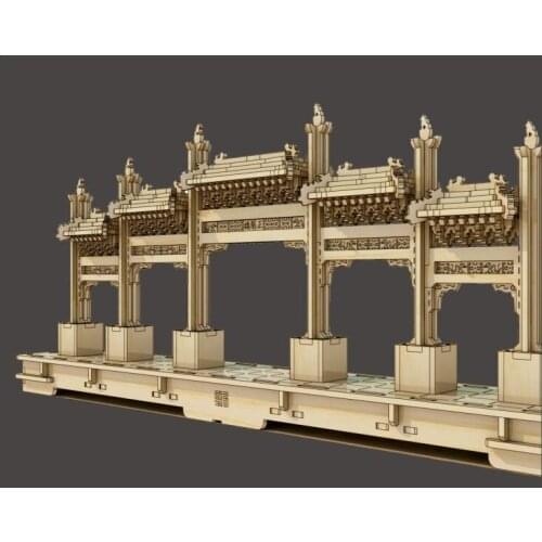 Wooden assembly models Chinese Ancient architecture series Beijing Zhengyang Bridge Archway model kits