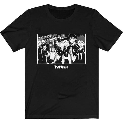 Haikyuu T-Shirt Men Cotton T Shirt Anime Hinata Shoyo Tobio Kageyama Clothes Anime Tops Tees